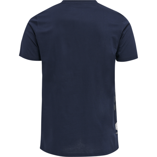 hmlMOVE GRID COTTON T-SHIRT S/S, MARINE, packshot