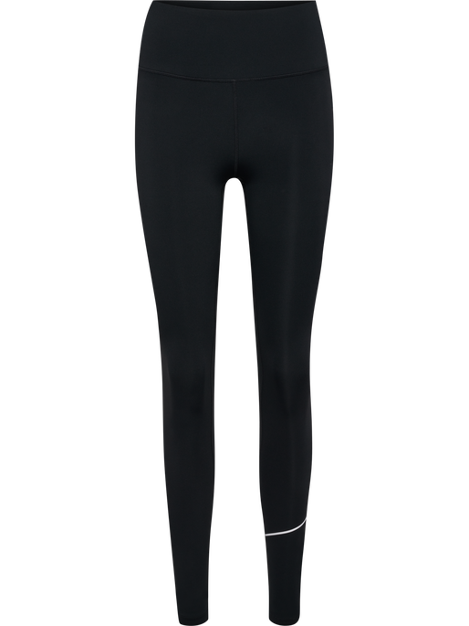hmlCOURT MID WAIST POCKET TIGHTS W, BLACK, packshot