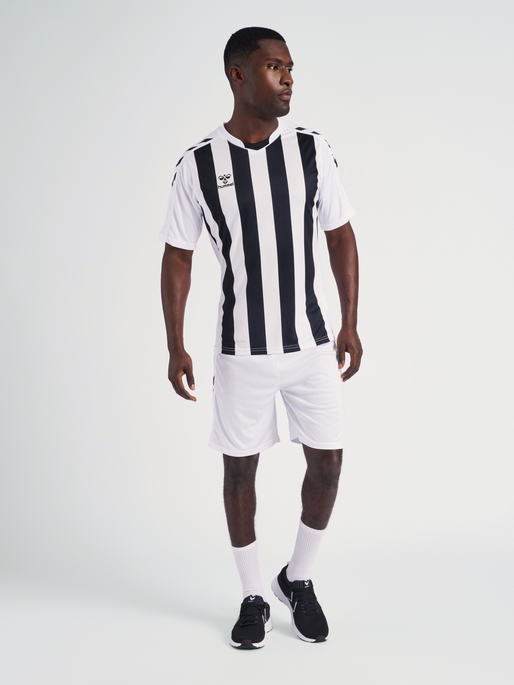 hmlCORE XK STRIPED JERSEY S/S, WHITE/BLACK, model
