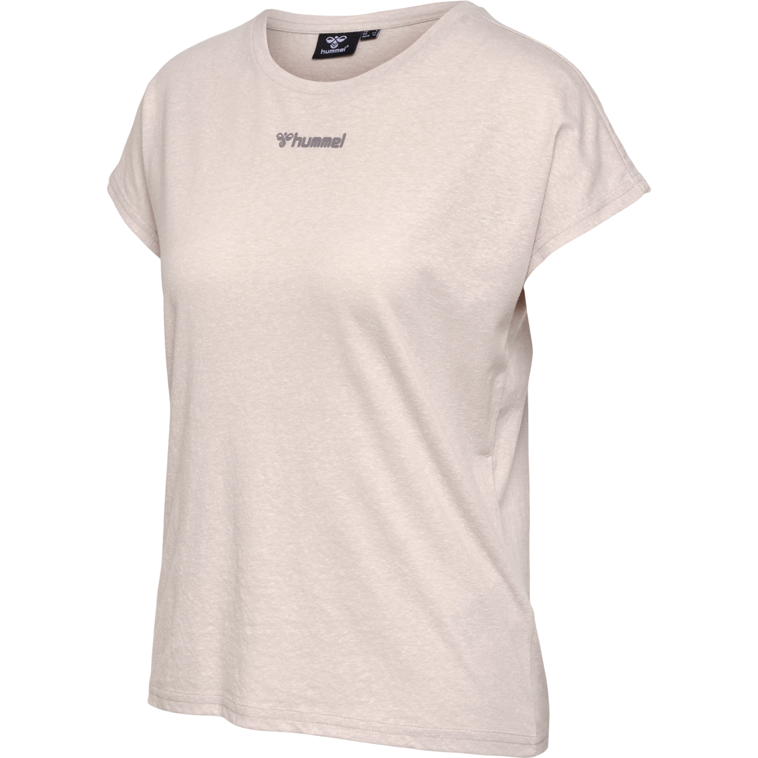 hmlZANDRA T-SHIRT, PUMICE STONE MELANGE, packshot