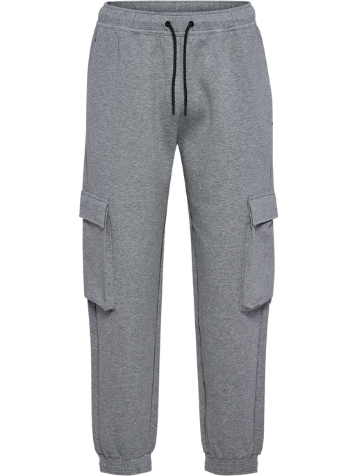 hmlTECH FLEECE LOOSE CARGO PANTS, GREY MELANGE hmlTECH FLEECE LOOSE CARGO PANTS, GREY MELANGE, packshot