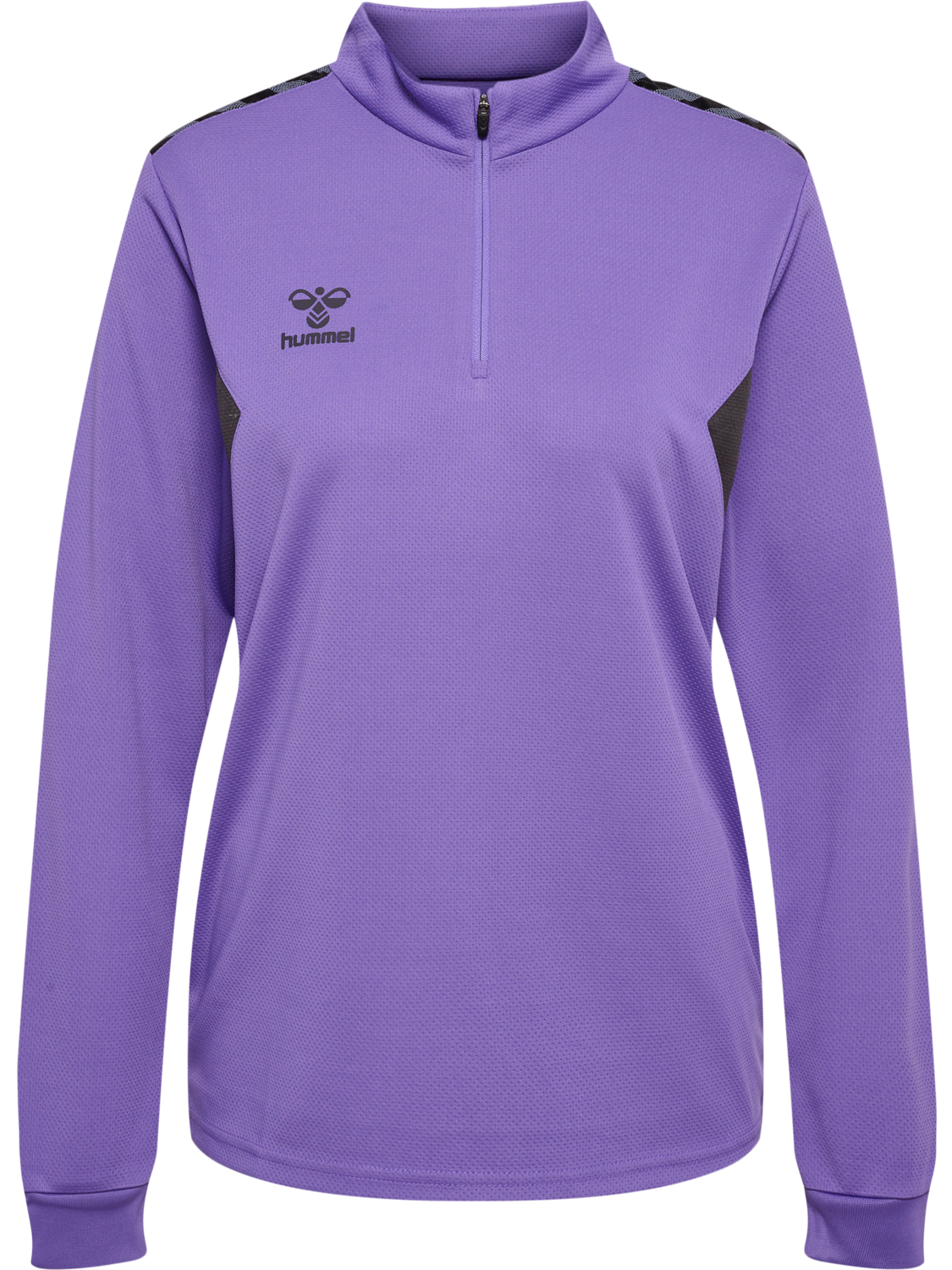 hmlAUTHENTIC HALF ZIP SWEAT WOMAN, DAHLIA PURPLE/ASPHALT, packshot