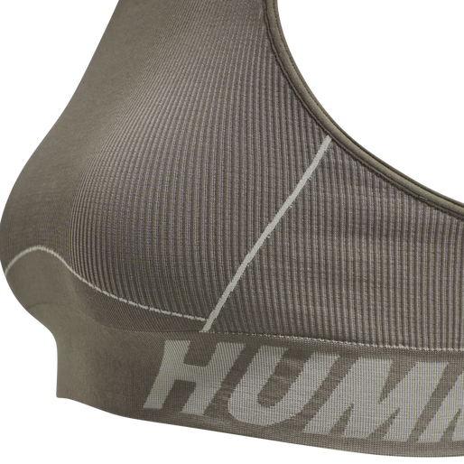 hmlTE CHRISTEL SEAMLESS SPORTS TOP, CHATEAU GRAY/DRIFTWOOD MELANGE, packshot