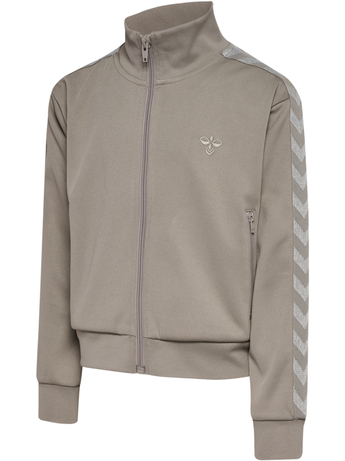 hmlJR REG POLY TAPE GIRL ZIP JACKET, ROCK RIDGE, packshot