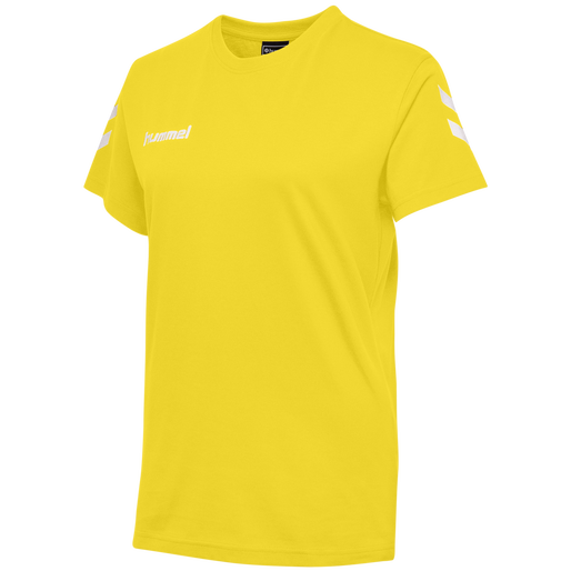 HUMMEL GO COTTON T-SHIRT WOMAN S/S, SPORTS YELLOW, packshot