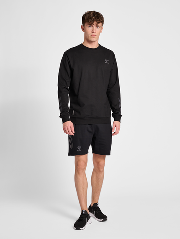 hmlOFFGRID COTTON SWEATSHIRT, JET BLACK, model