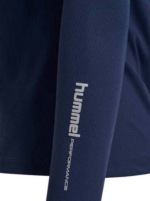 hmlFAST W ZIP TOP L/S, DRESS BLUES, packshot