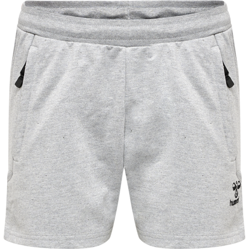 hmlMOVE GRID COTTON SHORTS WOMAN, GREY MELANGE, packshot