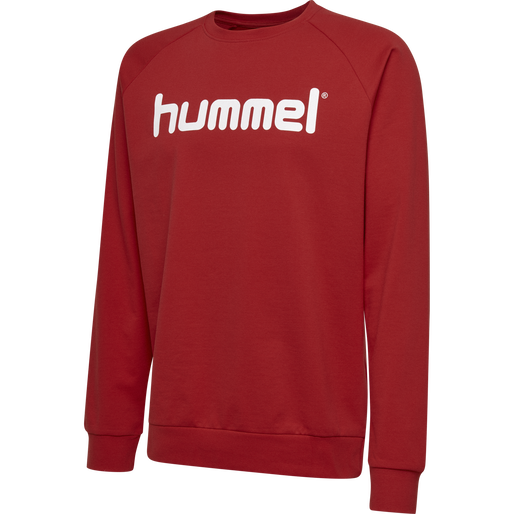 HUMMEL GO COTTON LOGO SWEATSHIRT, TRUE RED, packshot