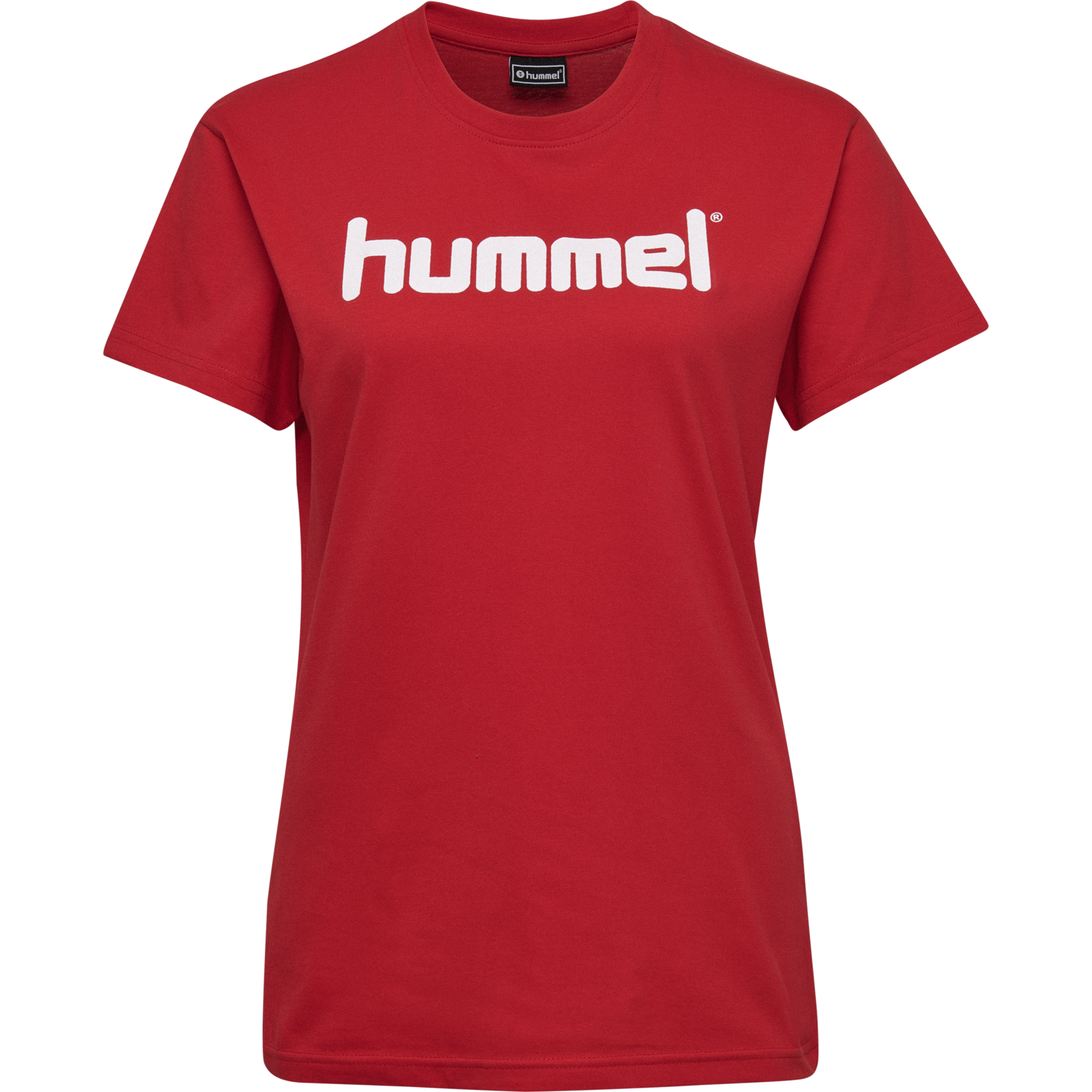 HUMMEL GO COTTON LOGO T-SHIRT WOMAN S/S, TRUE RED, packshot