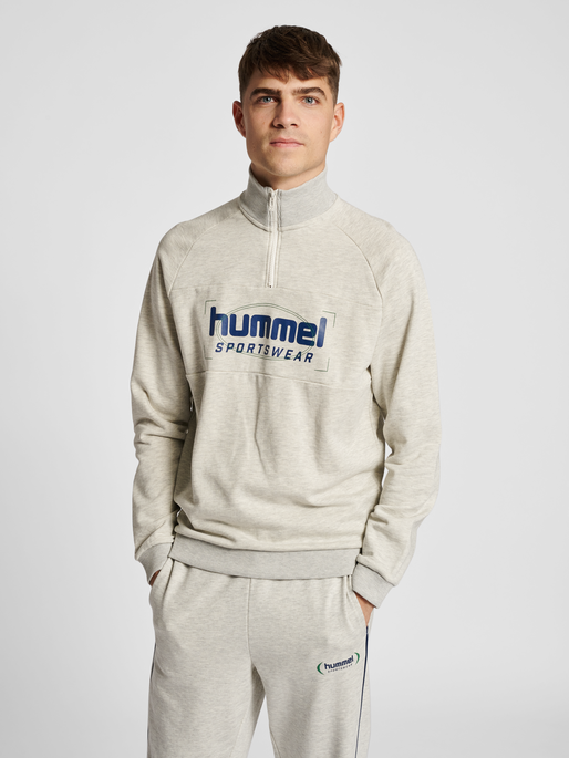 hummel LGC HALFZIP SWEATSHIRT - TOFU MELANGE | hummel.dk