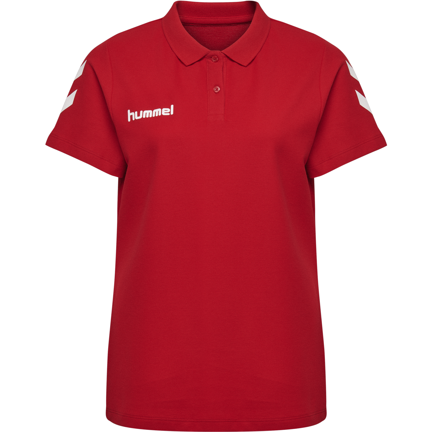 HUMMEL GO COTTON POLO WOMAN, TRUE RED, packshot