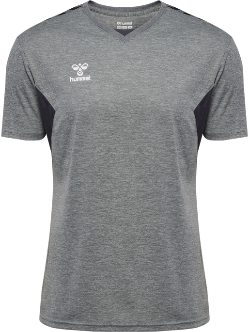 hmlAUTHENTIC PL JERSEY S/S, GREY MELANGE, packshot
