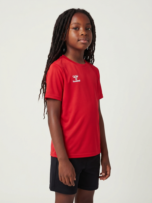 hmlESSENTIAL JERSEY S/S KIDS, TRUE RED, model
