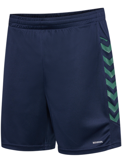hmlSTALTIC POLY SHORTS, MARINE/DUCK GREEN, packshot