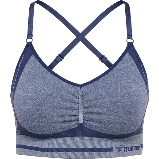 hmlMT LULU SEAMLESS SCRUNCH BRA, INSIGNIA BLUE MELANGE, packshot