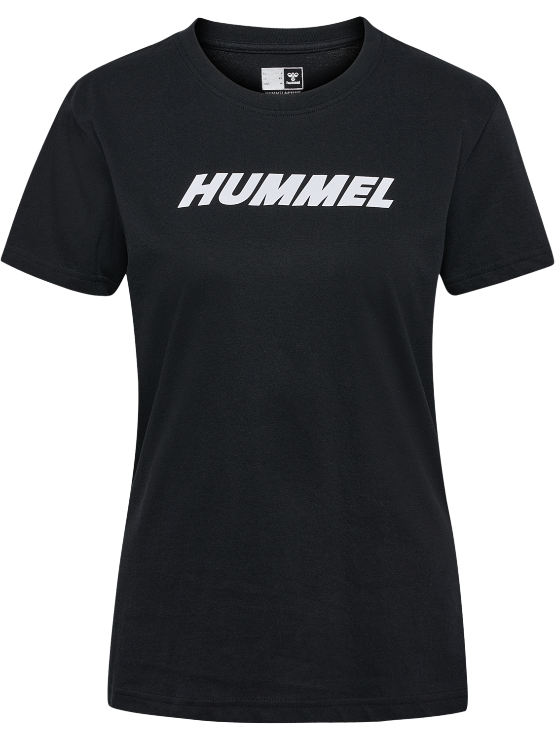 hmlELEMENTAL LOGO COTTON TEE WOMAN, BLACK, packshot