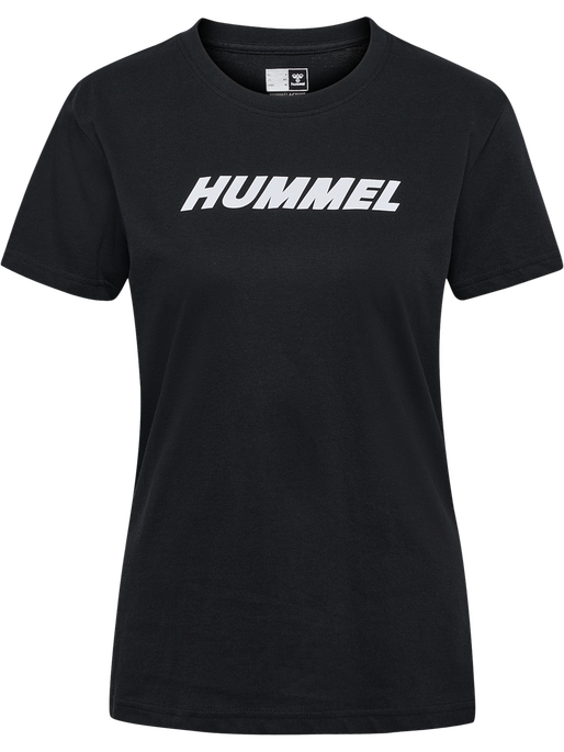 hmlELEMENTAL LOGO COTTON TEE WOMAN, BLACK, packshot