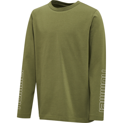 hmlCLOUD T-SHIRT L/S, OLIVE BRANCH, packshot