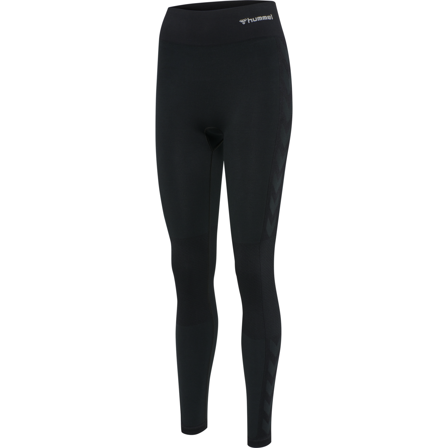 hmlCLEA SEAMLESS MID WAIST TIGHTS, BLACK MELANGE, packshot