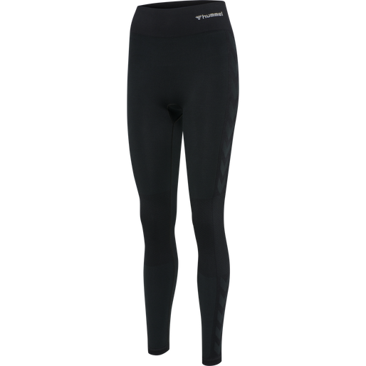 hmlCLEA SEAMLESS MID WAIST TIGHTS, BLACK MELANGE hmlCLEA SEAMLESS MID WAIST TIGHTS, BLACK MELANGE, packshot