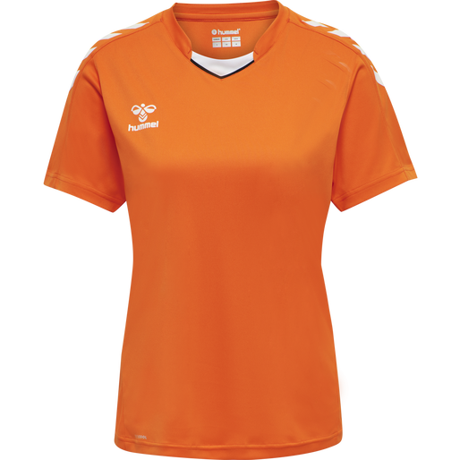 hmlCORE XK POLY JERSEY S/S WOMAN, ORANGE TIGER, packshot