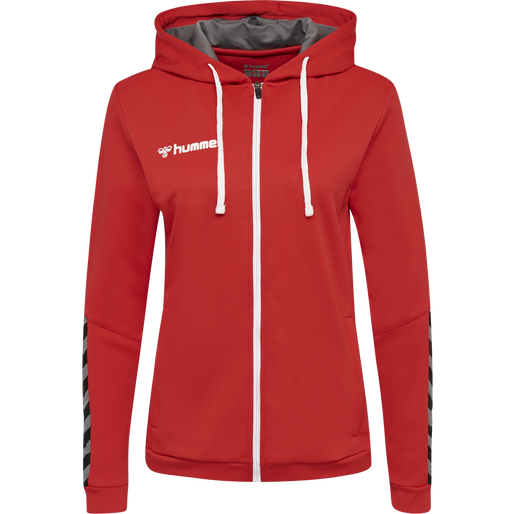 hmlAUTHENTIC POLY ZIP HOODIE WOMAN, TRUE RED, packshot