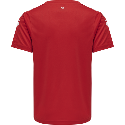 hmlCORE XK STRIPED JERSEY S/S KIDS, TRUE RED/WHITE, packshot