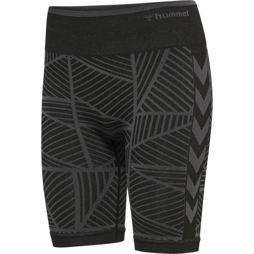 hmlMT ENERGY SEAMLESS MW SHORTS, BLACK/ASPHALT MELANGE hmlMT ENERGY SEAMLESS MW SHORTS, BLACK/ASPHALT MELANGE, packshot