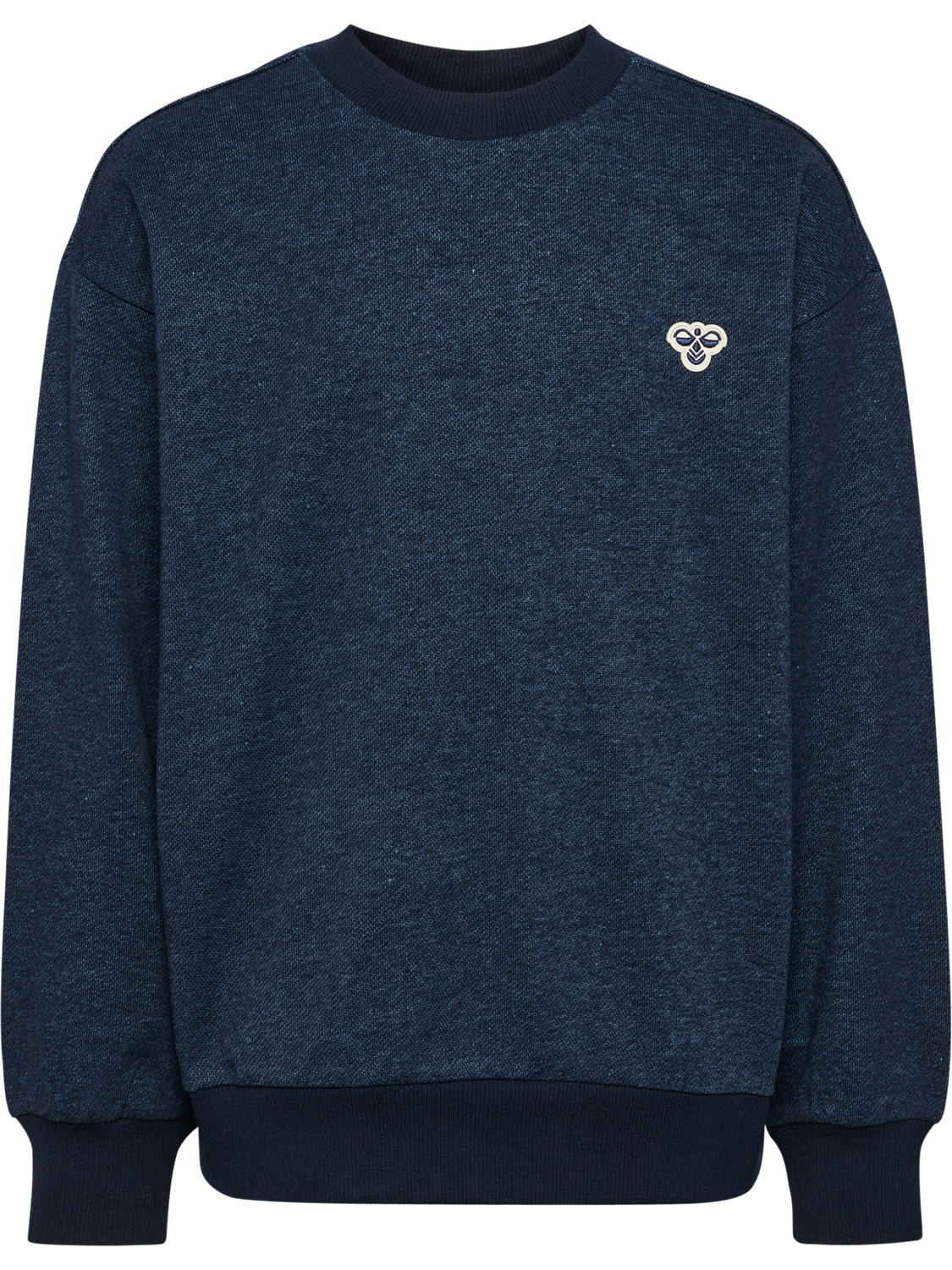 hmlJR LOOSE DNM CREWNECK BEE, DRESS BLUES, packshot
