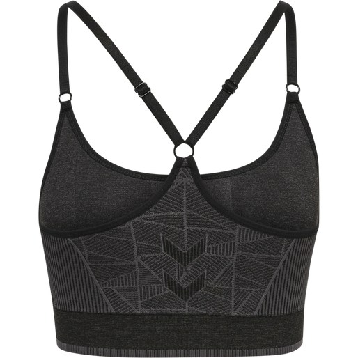 hmlMT ENERGY SEAMLESS SPORTS TOP, BLACK/ASPHALT MELANGE, packshot