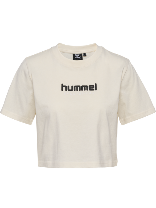 hmlLGC MALU CROPPED T-SHIRT, EGRET, packshot