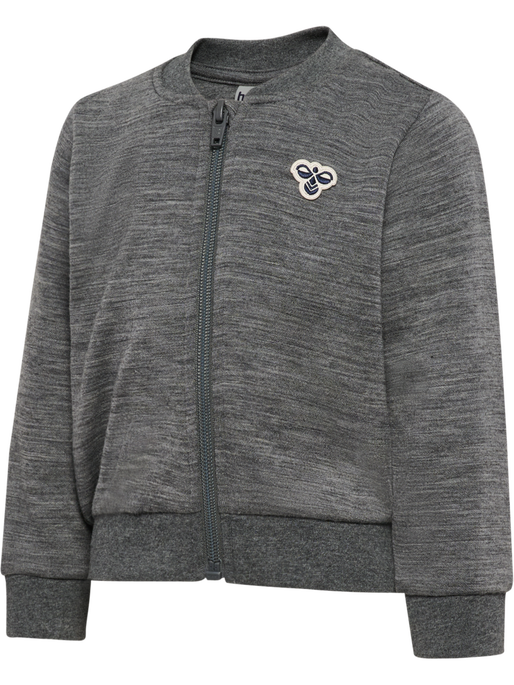 hmlMINI WOOL ZIP JACKET BEE, DARK GREY MELANGE, packshot