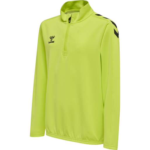 hmlCORE XK HALF ZIP POLY SWEAT KIDS, LIME POPSICLE, packshot