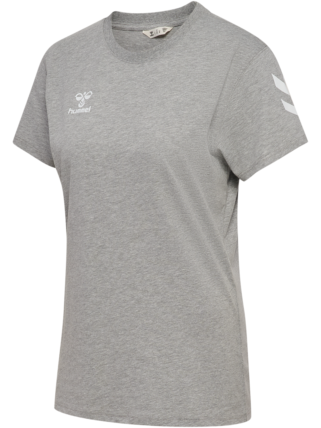hmlGO 2.0 CHEVRON T-SHIRT S/S WOMAN, GREY MELANGE, packshot