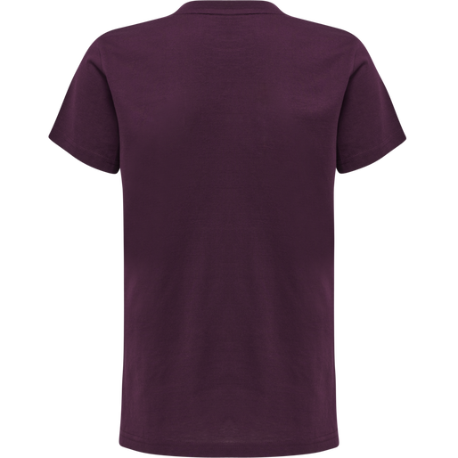 hmlMOVE GRID COTTON T-SHIRT S/S KID, GRAPE WINE, packshot