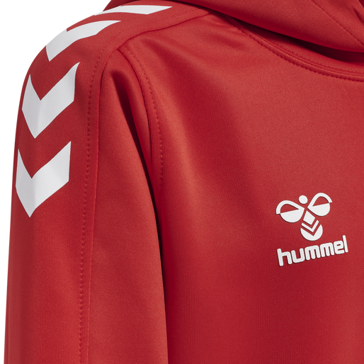 hmlCORE XK POLY KIDS SWEAT HOODIE, TRUE RED, packshot