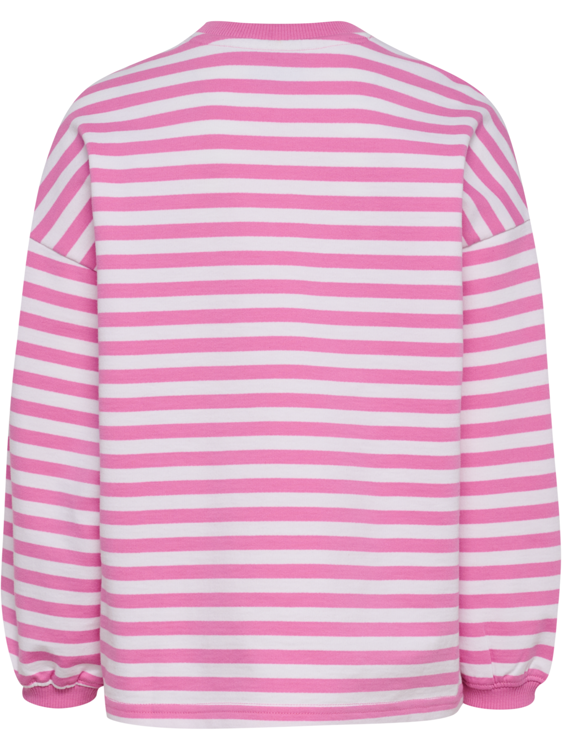 hmlJR GEGGO STRIPE SWEATSHIRT, FUCHSIA PINK, packshot