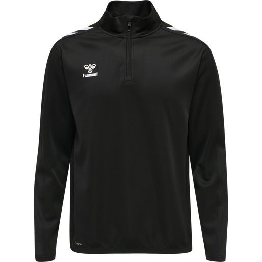 hmlCORE XK HALF ZIP POLY SWEAT, BLACK hmlCORE XK HALF ZIP POLY SWEAT, BLACK, packshot