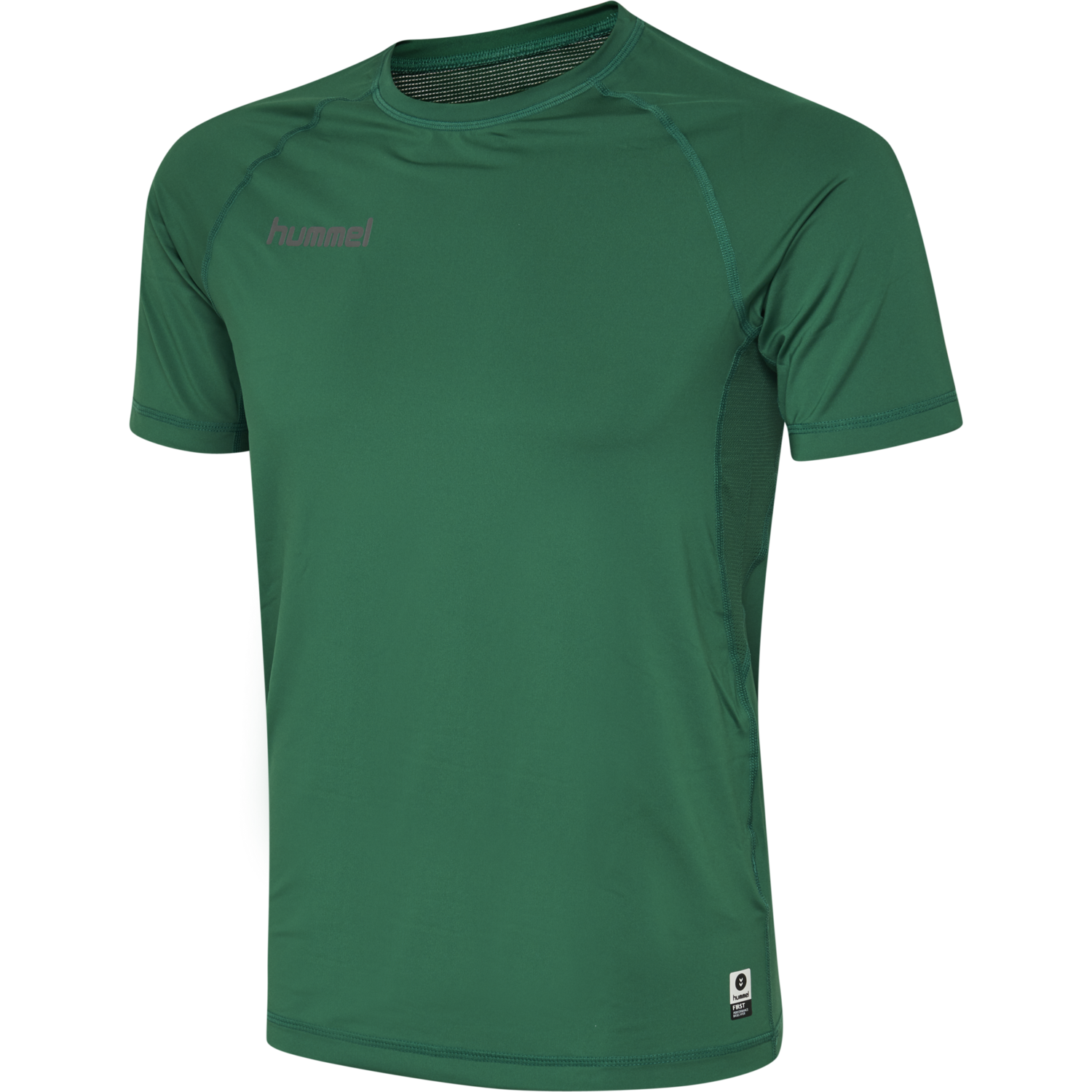 HUMMEL FIRST PERFORMANCE KIDS JERSEY S/S, EVERGREEN, packshot