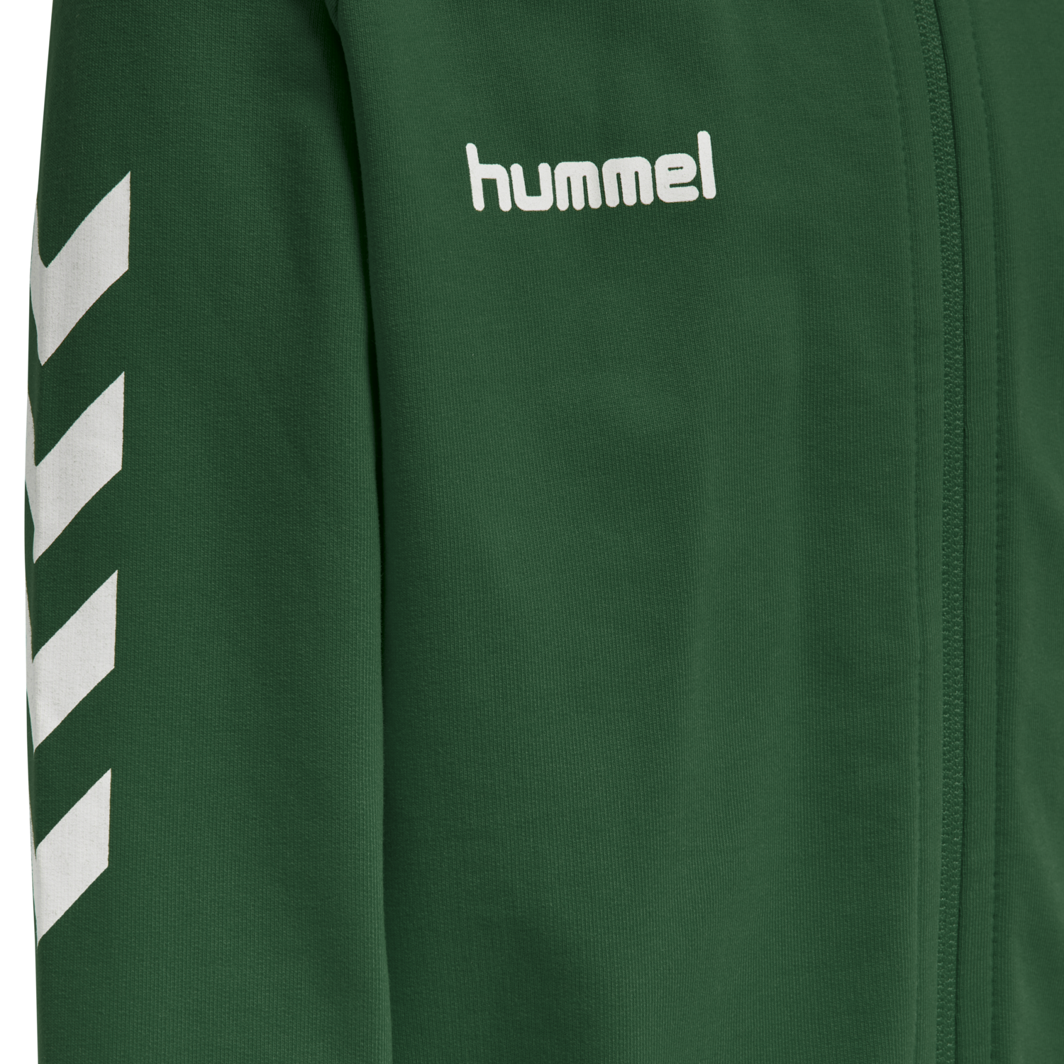 HUMMEL GO KIDS COTTON ZIP HOODIE, EVERGREEN, packshot