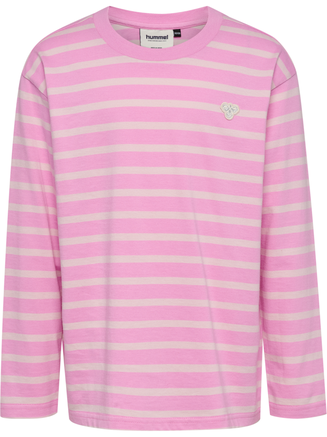 hmlJR LOOSE STRIPE T-SHIRT L/S BEE, PASTEL LAVENDER, packshot