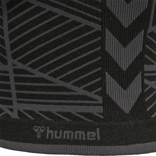 hmlMT ENERGY SEAMLESS CROP TOP, BLACK/ASPHALT MELANGE, packshot