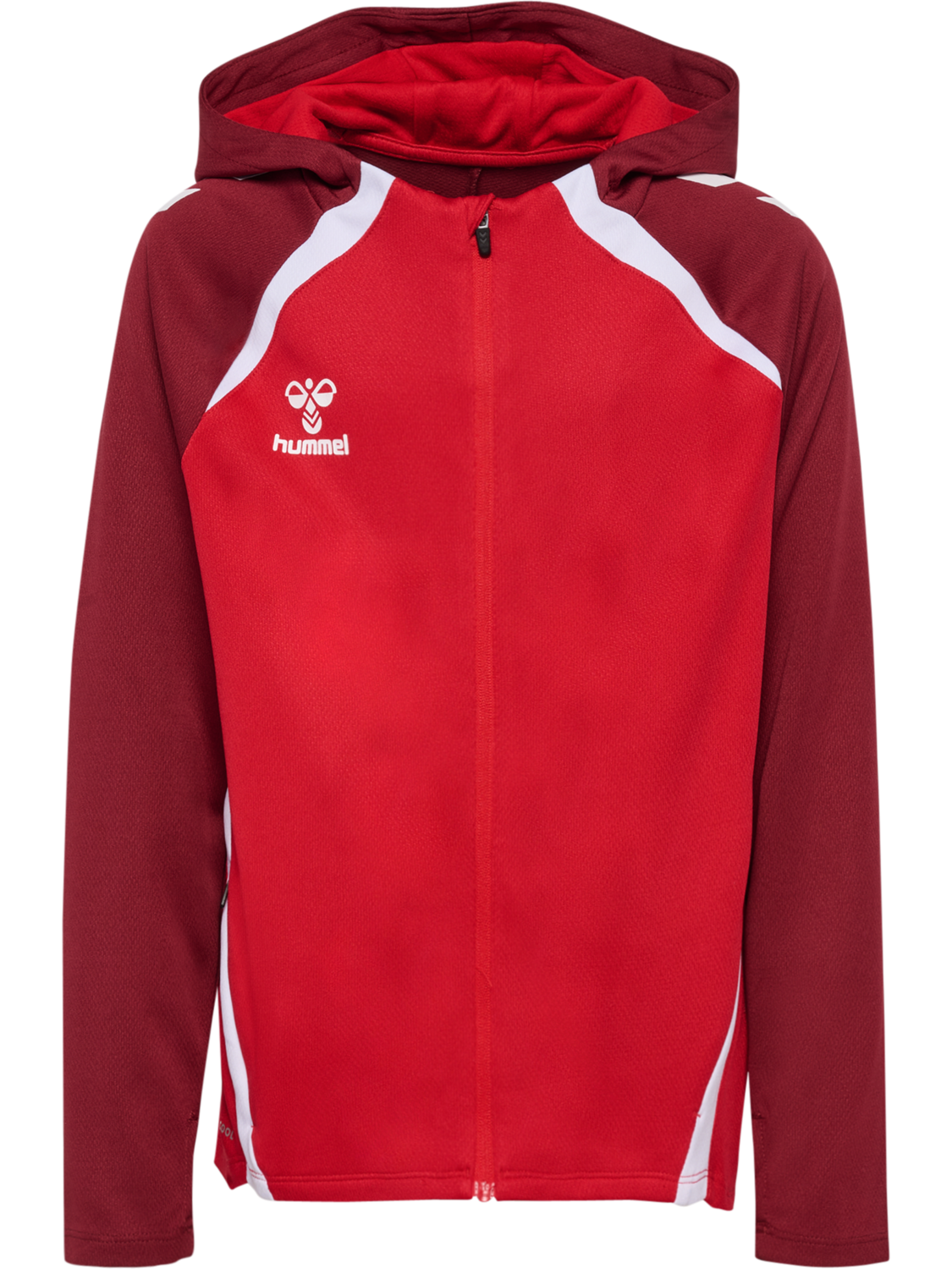 hmlLEAD 2.0 ZIP HOODIE KIDS, TRUE RED/MAROON, packshot