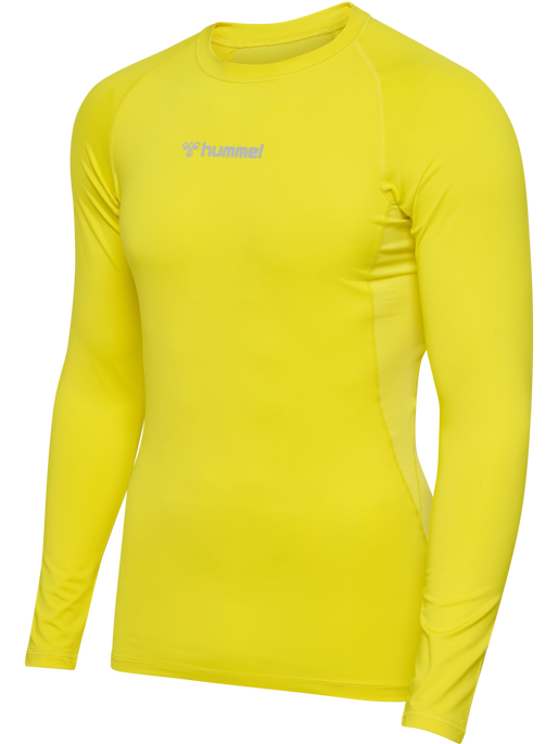 hmlBL PERFORMANCE TEE L/S, BLAZING YELLOW, packshot