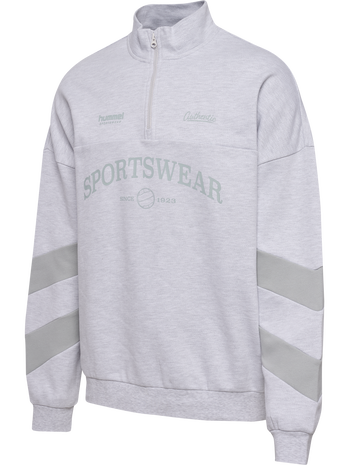 hmlOVERSIZED HALFZIP SW, LIGHT GREY MELANGE hmlOVERSIZED HALFZIP SW, LIGHT GREY MELANGE, packshot