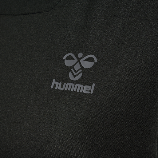 hmlONGRID POLY JERSEY S/S WO, JET BLACK/FORGED IRON, packshot
