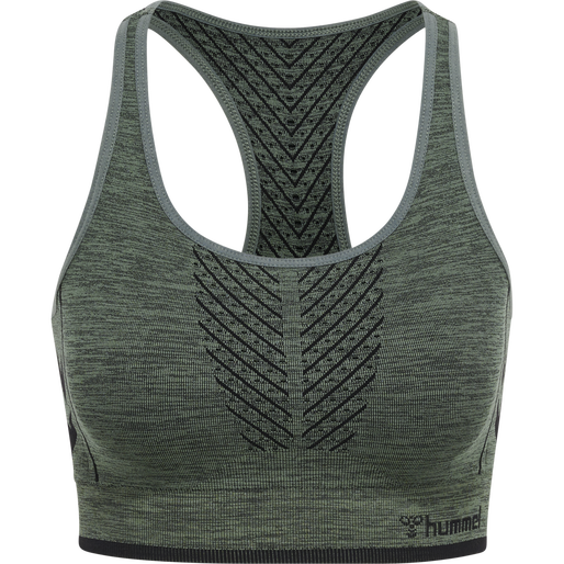 hmlMT ALY SEAMLESSS SPORTS TOP, NORTH ATLANTIC/BLACK MELANGE, packshot