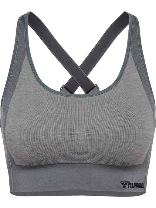 hmlMT SHINE SEAMLESS SPORTS BRA, QUIET SHADE/SHARKSKIN MELANGE, packshot