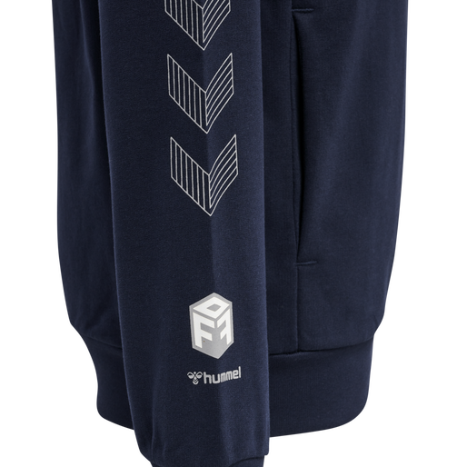 hmlMOVE GRID COTTON HOODIE KIDS, MARINE, packshot
